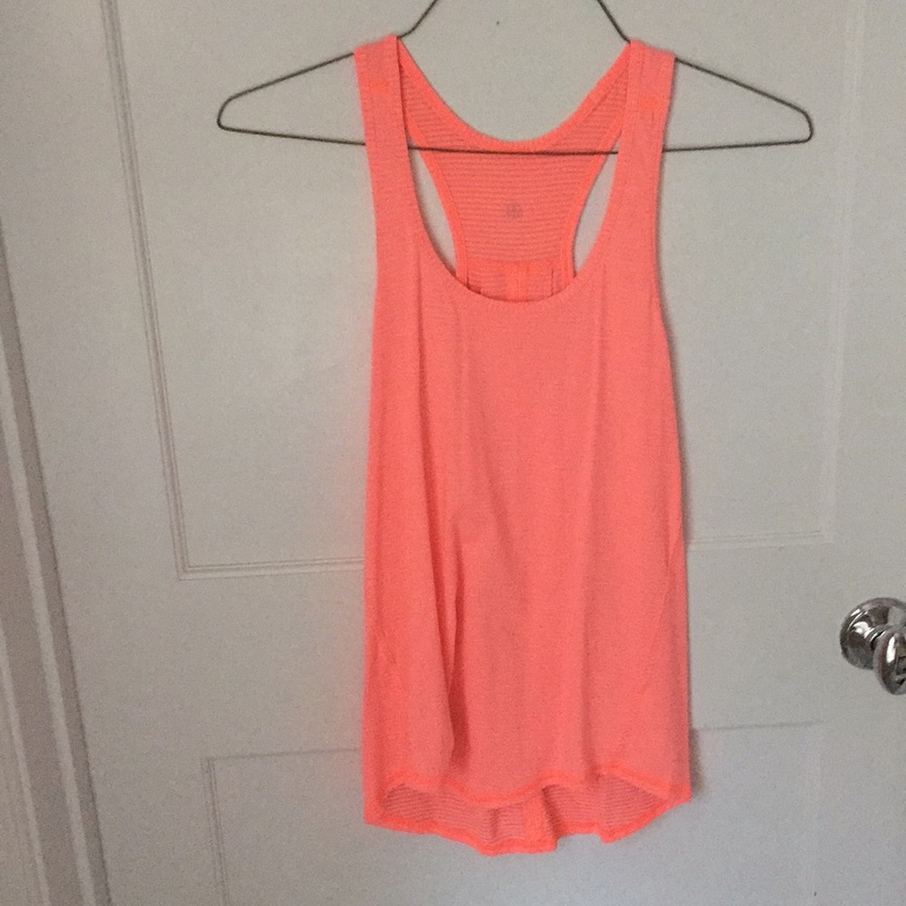 Neon coral Lululemon workout tank